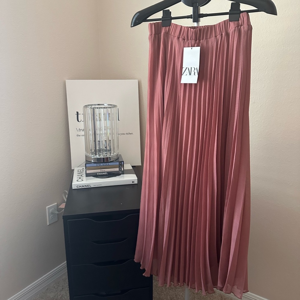 Zara Pink Pleated Skirt